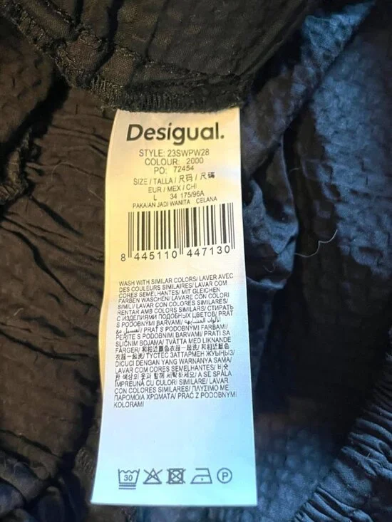 Desigual Stella Jean Jumpsuit L Embroidered Black Off Shoulder - Picture 10 of 13